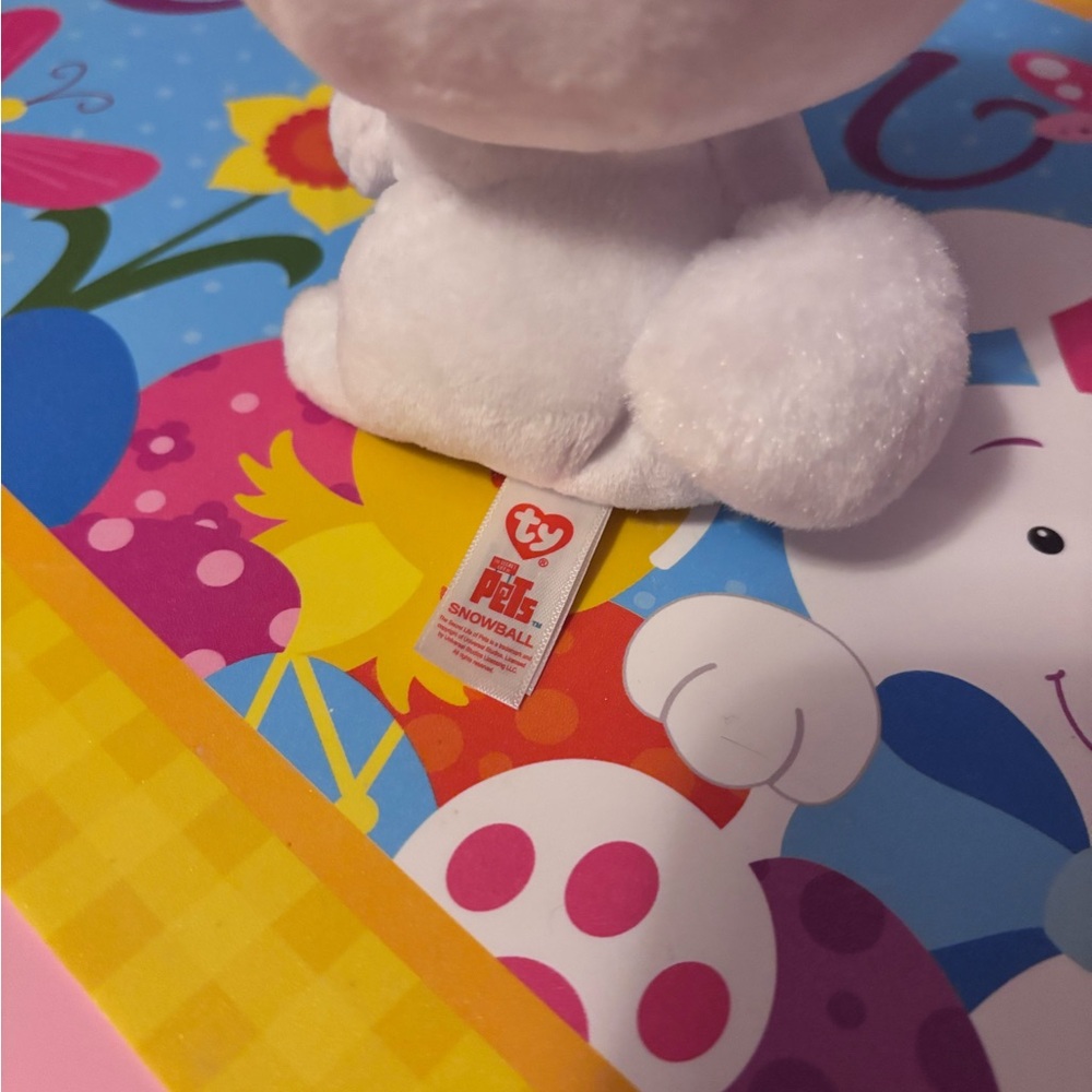 Ty White Bunny Plush “Snowball”from the Disney Secret Lives of Pets movie. NWT - Picture 4 of 5